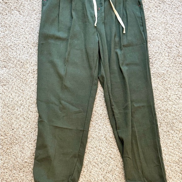 Men’s Baggy Y2K Streetwear Joggers Olive Green Loose Fit Harem Pants M/L - Picture 4 of 11